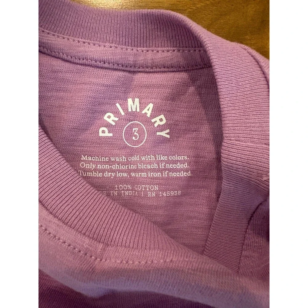 Three Primary Flutter Sleeve Tops, Lavender, Guava & Rainbow Stripe, Size 3T
